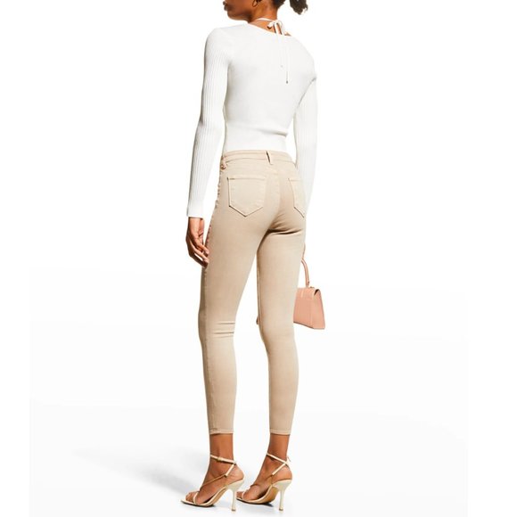 L'AGENCE | Margot High Rise Skinny Ankle Stretch Jeans in Biscuit - Picture 2 of 9